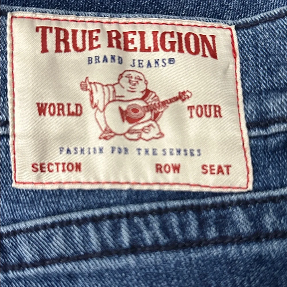 NEW‎ TRUE RELIGION Ricky SN Relaxed Straight Jean Medium Tidal Wash Size 34 x 34